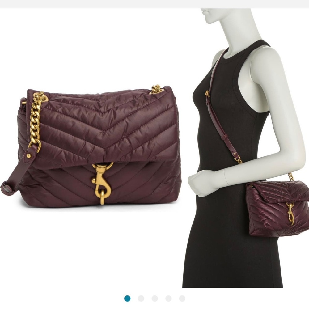 Rebecca Minkoff Red Maroon Edie Quilted Crossbody Bag